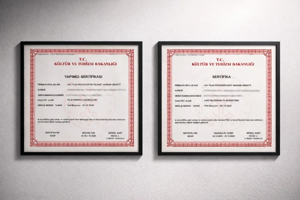 精品大师影视制作许可证书展示